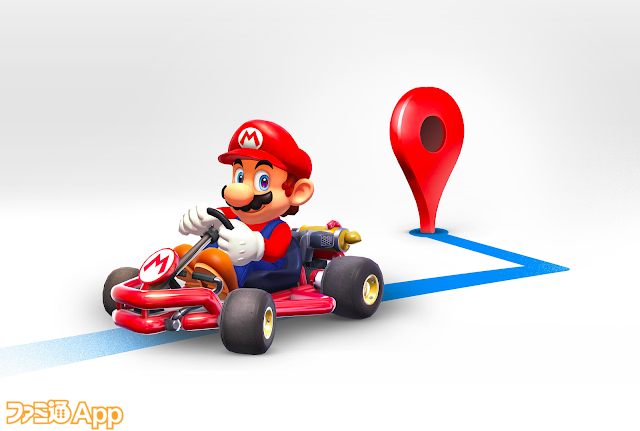 スマホ版googleマップにマリオが出現 マリオカートでドライブをナビゲート スマホゲーム情報ならファミ通app