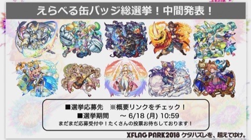 モンスト】缶バッヂ総選挙の中間発表も明らかに！“XFLAG PARK2018”新情報まとめ | ファミ通App【スマホゲーム情報サイト】