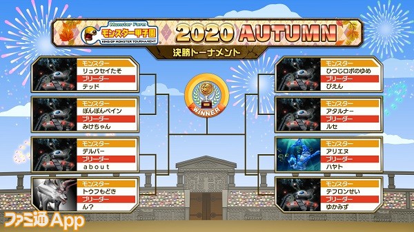 モンスターファーム2 の公式大会 モンスター甲子園 Autumn の決勝トーナメント動画が公開 ファミ通app