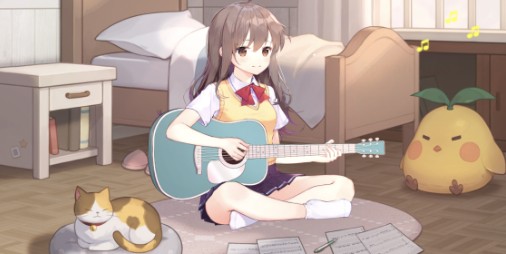 新作 音楽でみんなをしあわせに 内気な女子高生が奏でる優雅な育成シミュレーション ギター少女 ファミ通app